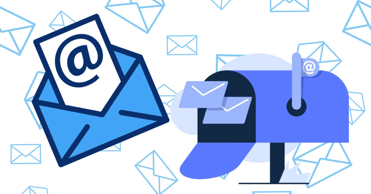 mail icon and mailbox graphic